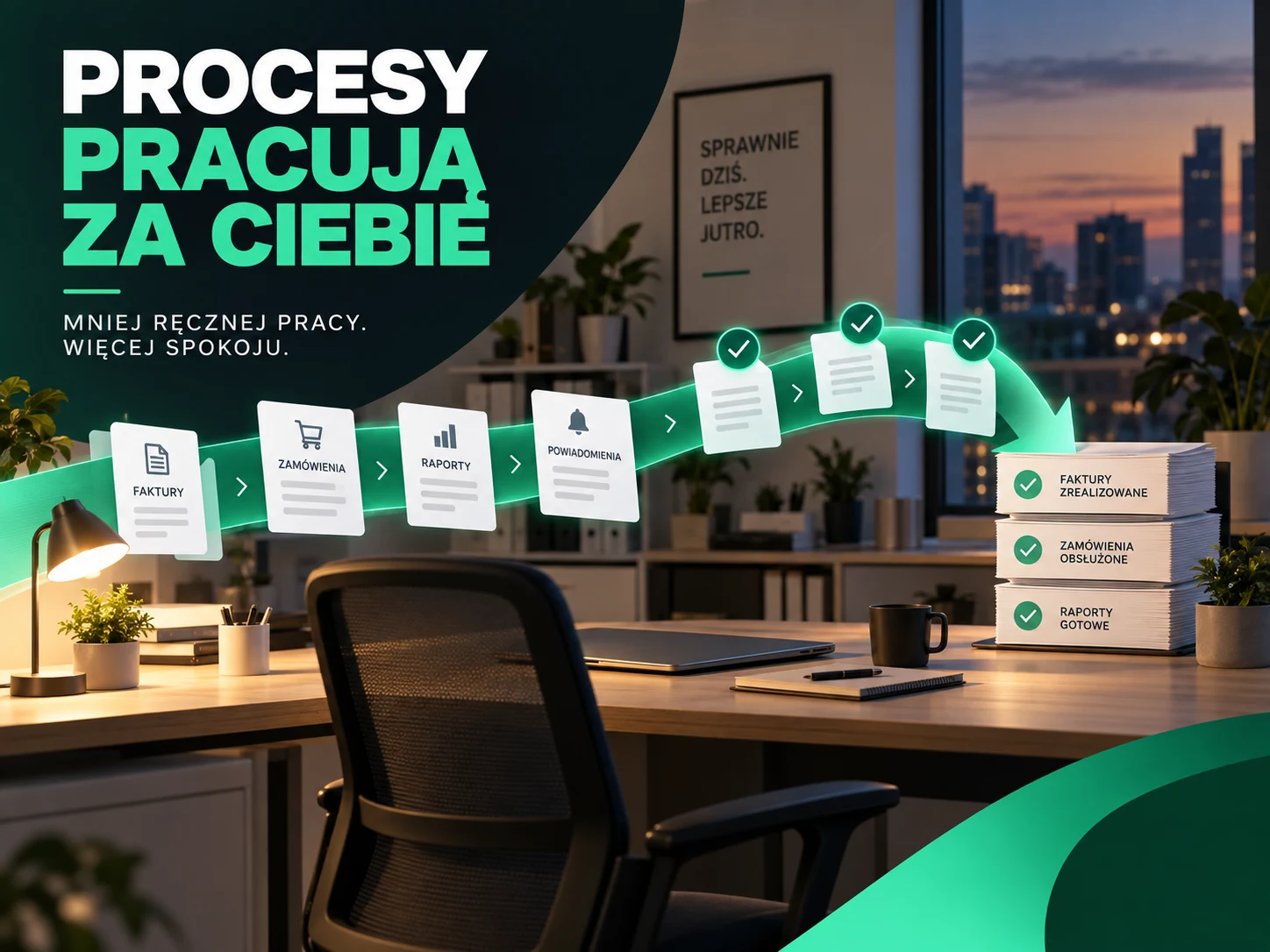 Procesy pracują za Ciebie. Wizualizacja automatycznej obsługi dokumentów, zamówień i raportów.